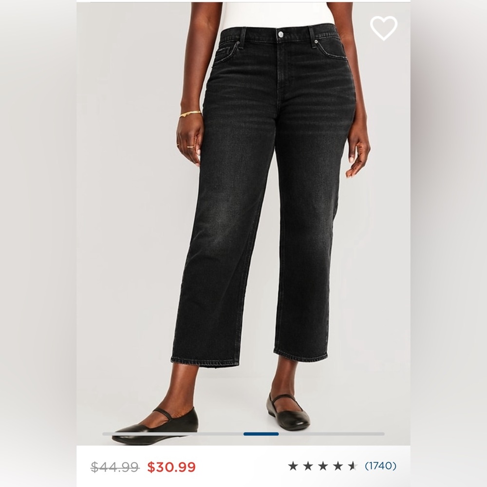 Old Navy Black Mid Rise Boyfriend Loose Jeans